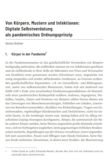 Cover: Von Körpern, Muster und Infektionen