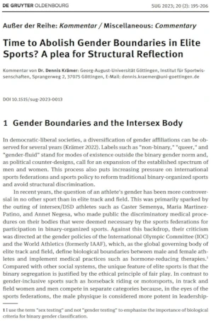 Cover: Sport und Gesellschaft – Sport and Society